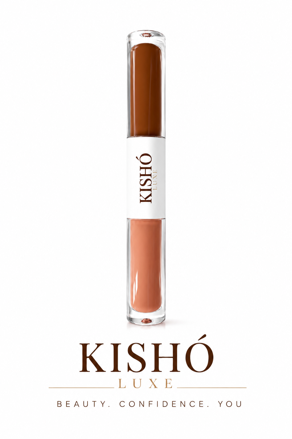 DuoLuxeGloss 02 - Peach Kiss + Sweet Cocoa